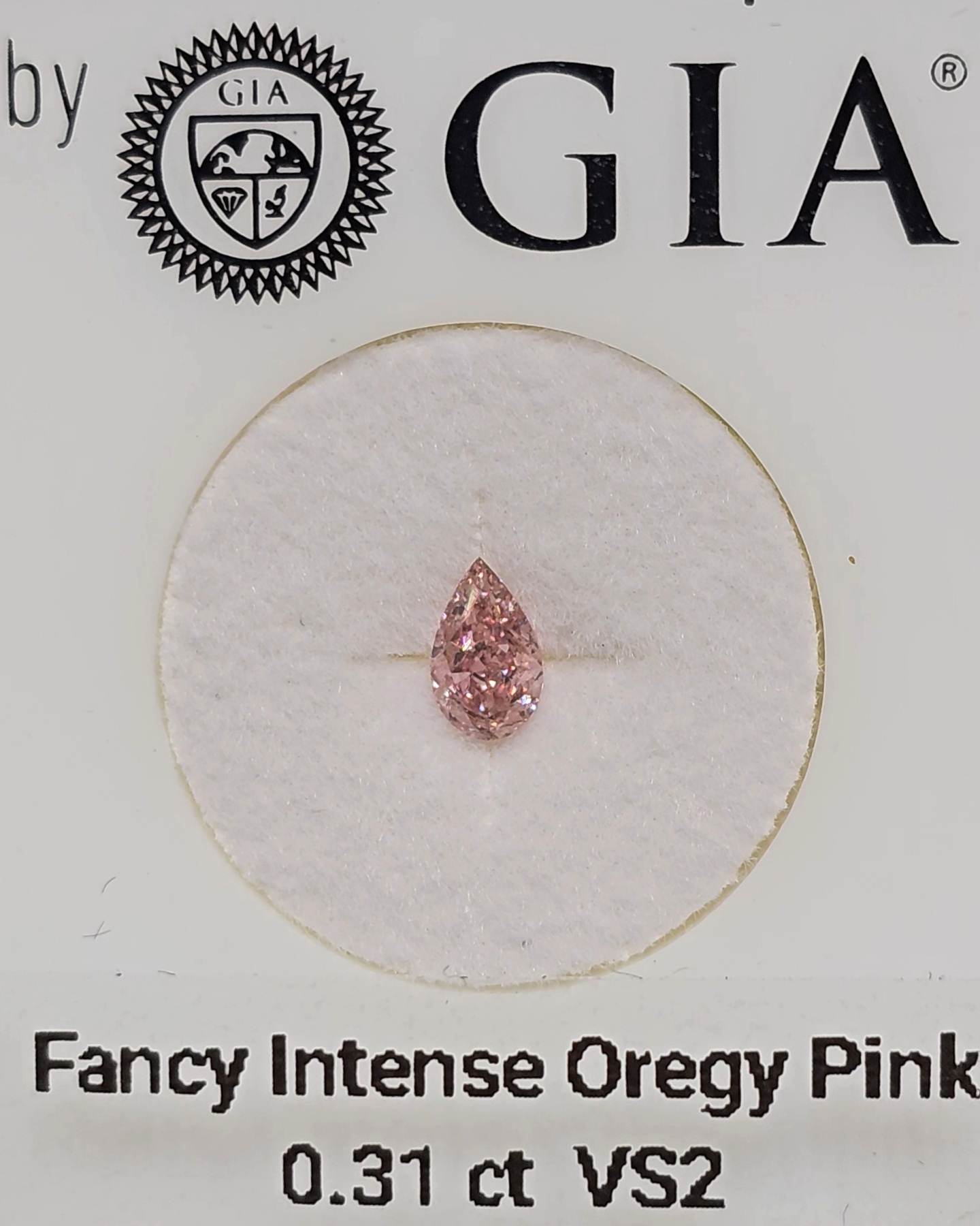 天然彩色鑽石（Fancy Intense Orangy Pink）實拍 2