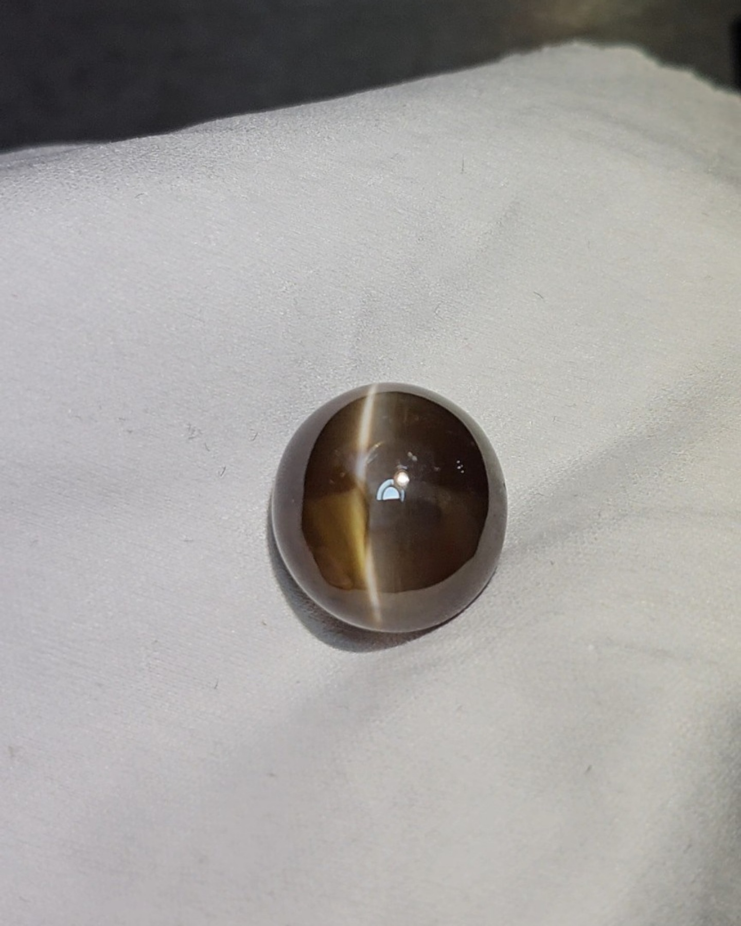 天然無燒金綠寶石貓眼（棕色）實拍 2